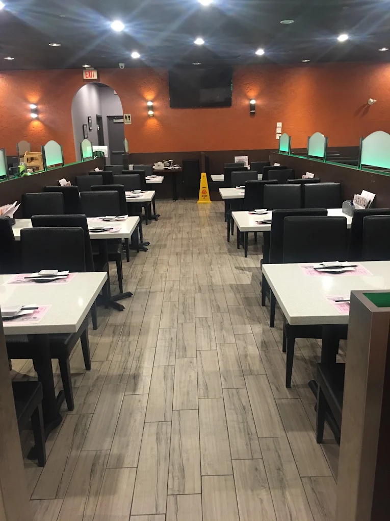 The dining counter at Hockey Sushi before service